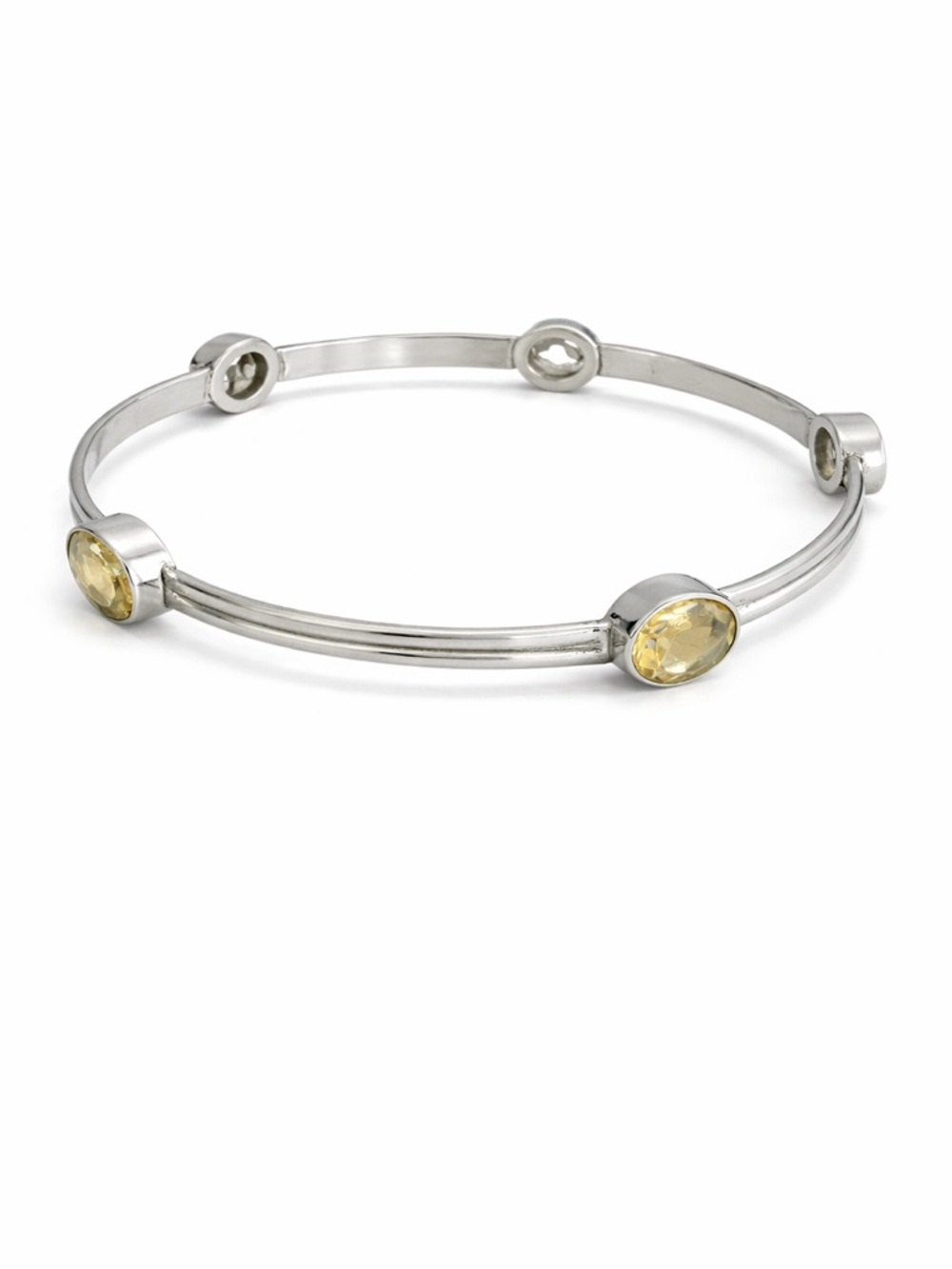 Sterling Silver Citrine Bangle Bracelet New